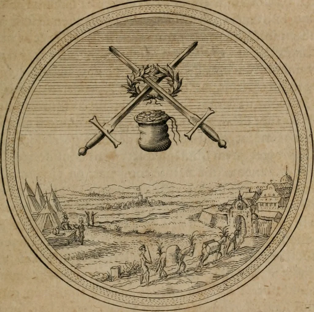 An illustration from Iacobi â Bruck Angermunt cogn. Emblemata Politica : Quibus ea, quæ ad principatum spectant, breviter demonstrantur, singuloru[m] verò explicatio fusius proponitur ; Opus novum, 1618, leaf 134