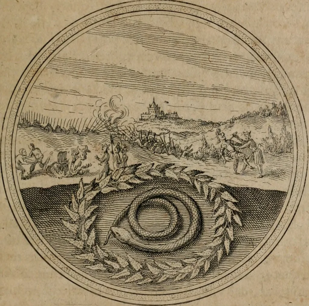 An illustration from Iacobi â Bruck Angermunt cogn. Emblemata Politica : Quibus ea, quæ ad principatum spectant, breviter demonstrantur, singuloru[m] verò explicatio fusius proponitur ; Opus novum, 1618, leaf 138