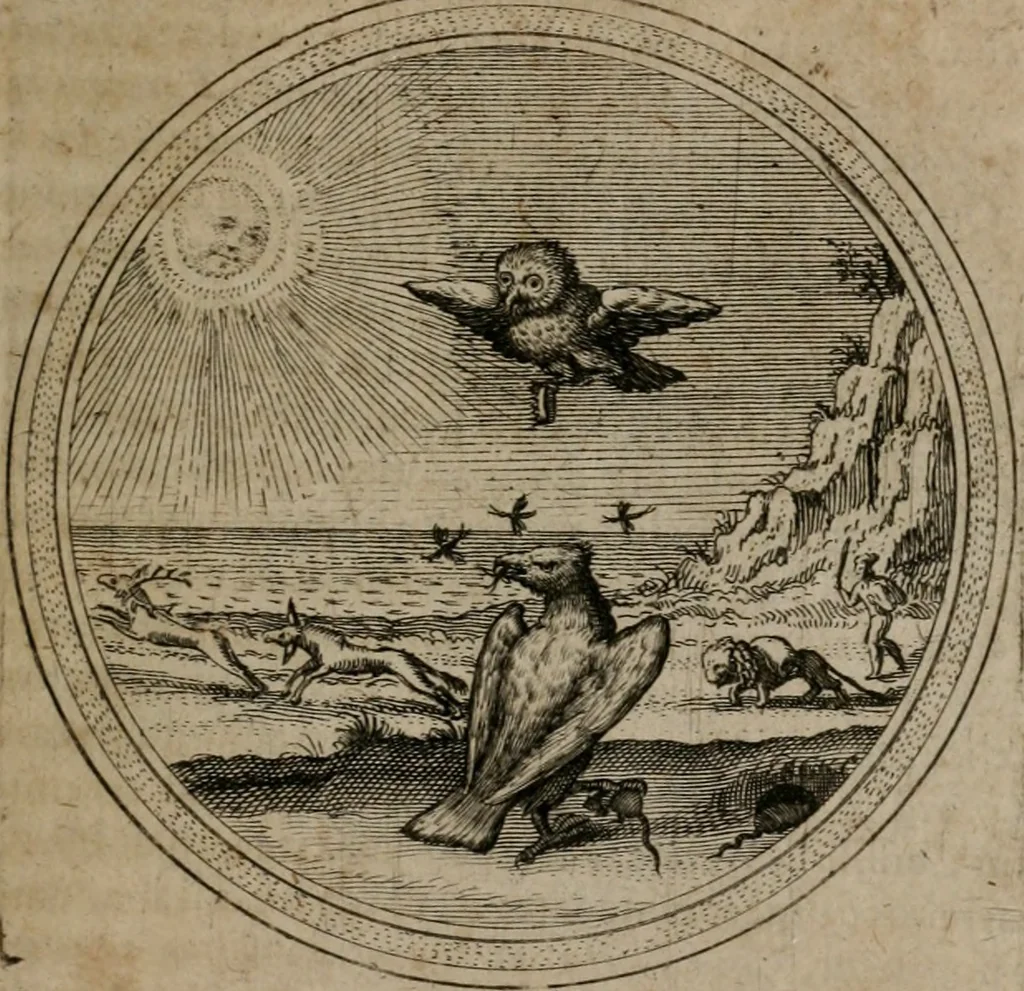 An illustration from Iacobi â Bruck Angermunt cogn. Emblemata Politica : Quibus ea, quæ ad principatum spectant, breviter demonstrantur, singuloru[m] verò explicatio fusius proponitur ; Opus novum, 1618, leaf 174