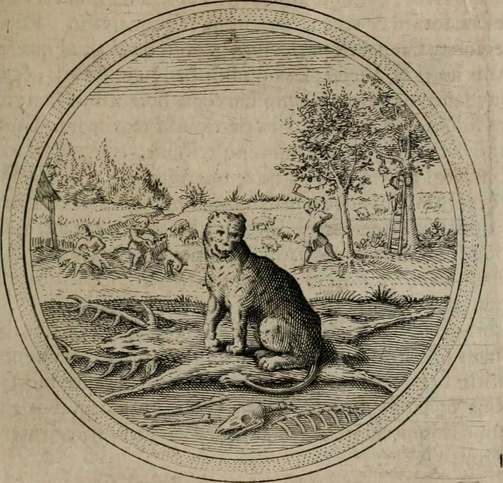 An illustration from Iacobi â Bruck Angermunt cogn. Emblemata Politica : Quibus ea, quæ ad principatum spectant, breviter demonstrantur, singuloru[m] verò explicatio fusius proponitur ; Opus novum, 1618, leaf 182