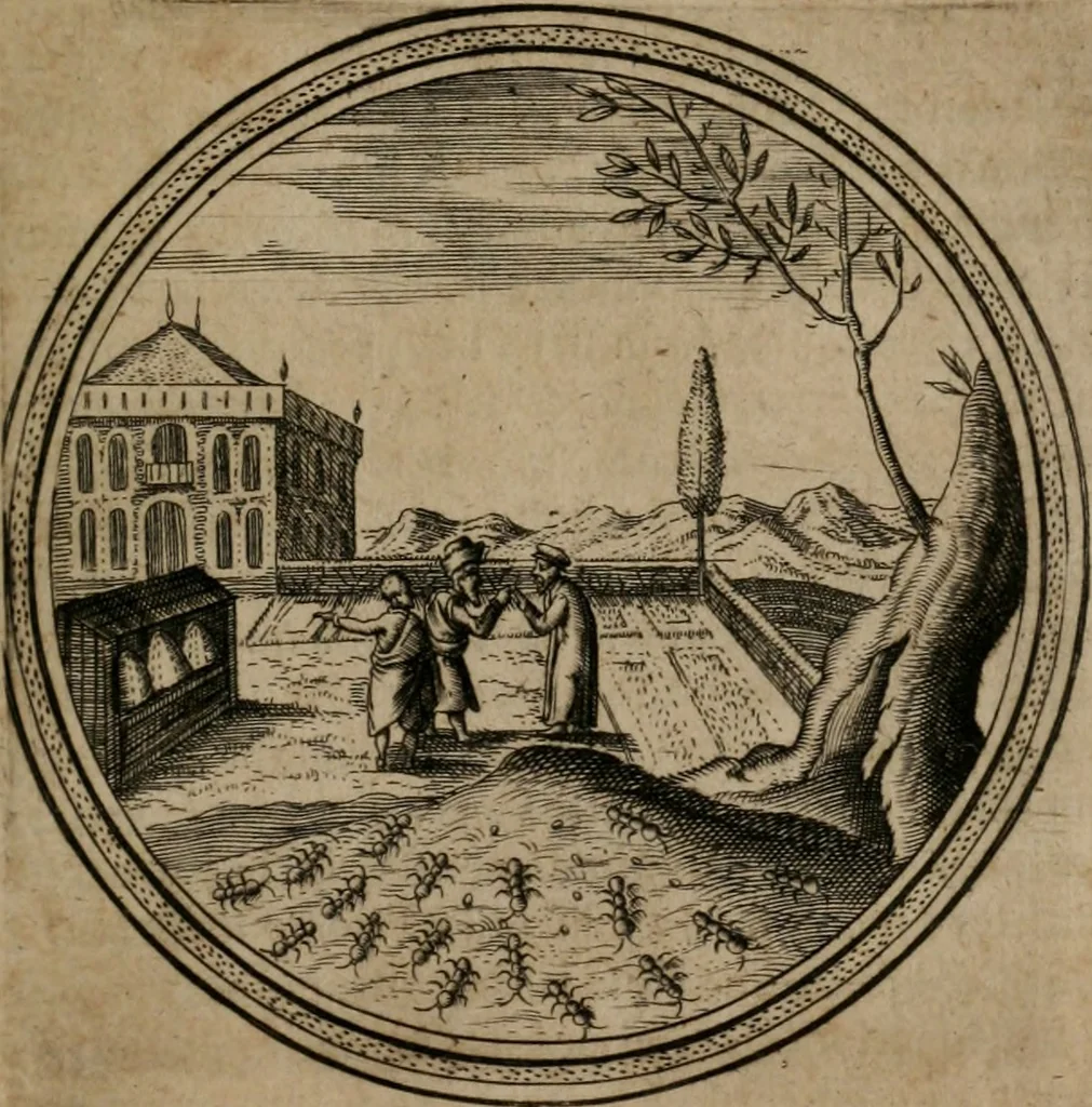 An illustration from Iacobi â Bruck Angermunt cogn. Emblemata Politica : Quibus ea, quæ ad principatum spectant, breviter demonstrantur, singuloru[m] verò explicatio fusius proponitur ; Opus novum, 1618, leaf 62