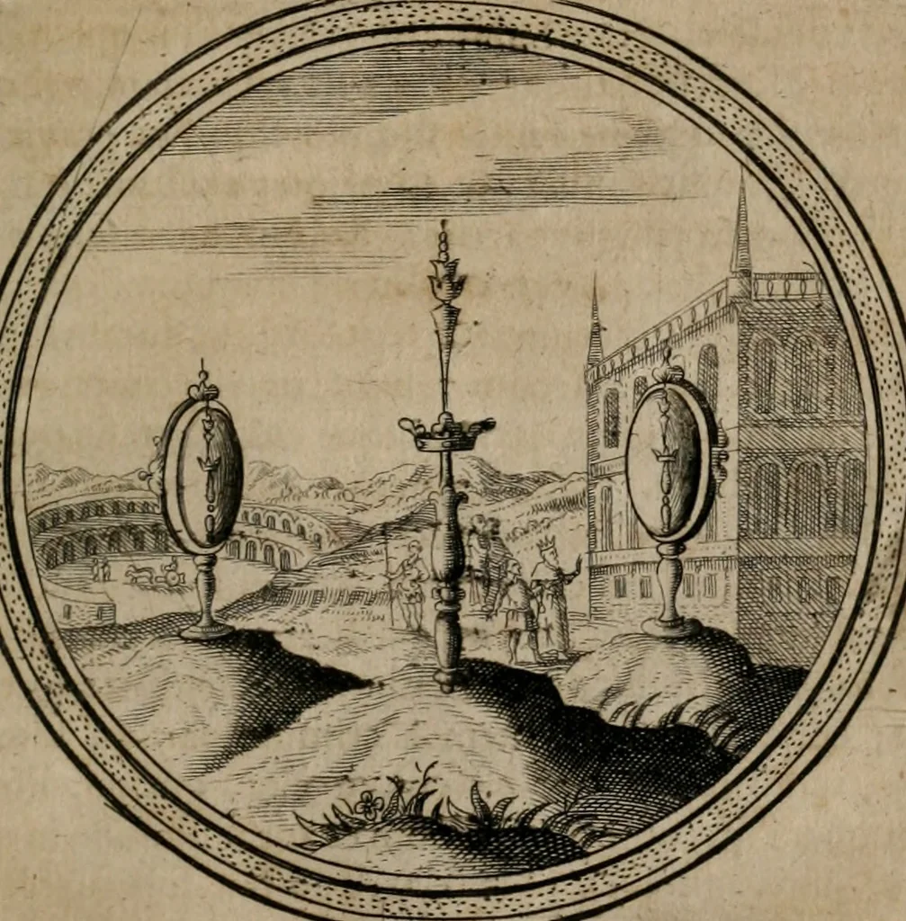An illustration from Iacobi â Bruck Angermunt cogn. Emblemata Politica : Quibus ea, quæ ad principatum spectant, breviter demonstrantur, singuloru[m] verò explicatio fusius proponitur ; Opus novum, 1618, leaf 82