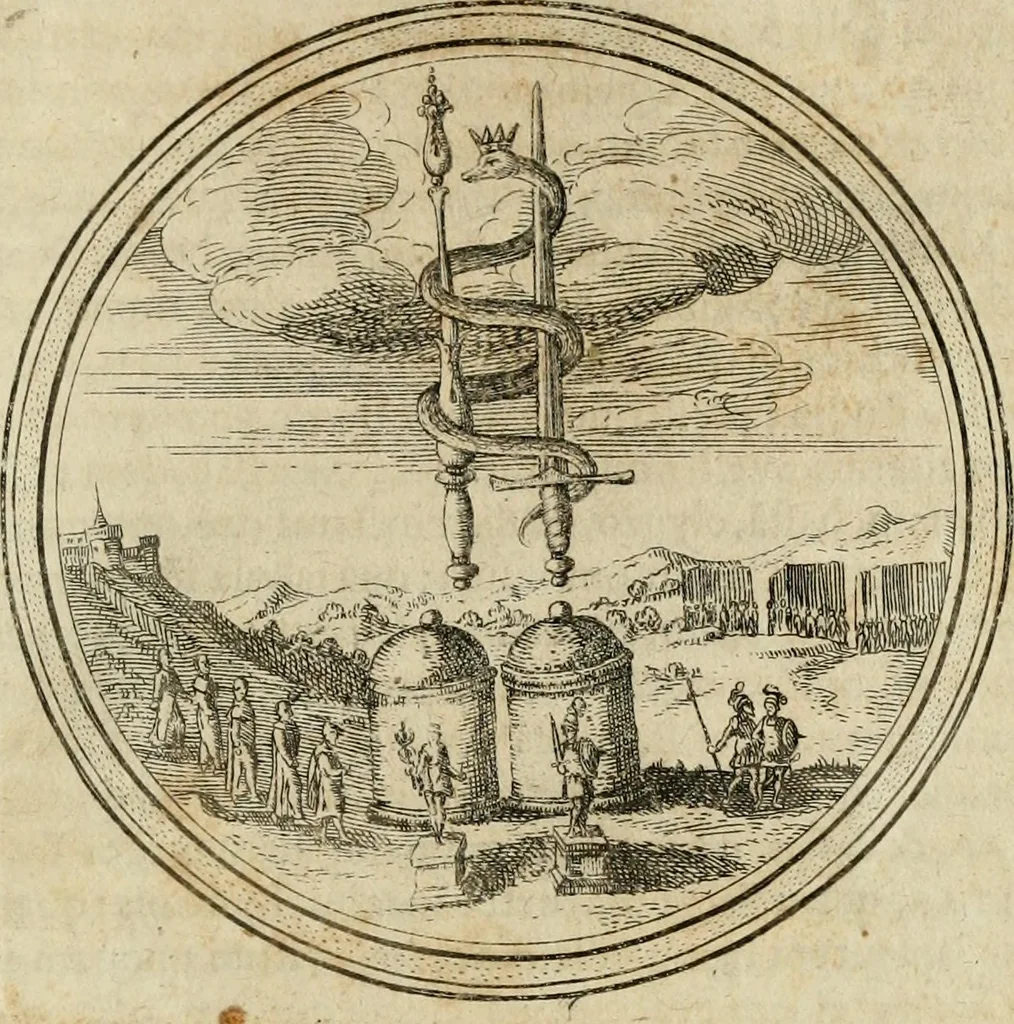 An illustration from Iacobi â Bruck Angermunt cogn. Emblemata politica : quibus ea, quae ad principatum spectant breviter demonstrantur singuloru[m] verò explicatio fusius proponitur : opus novum, 1618, leaf 120