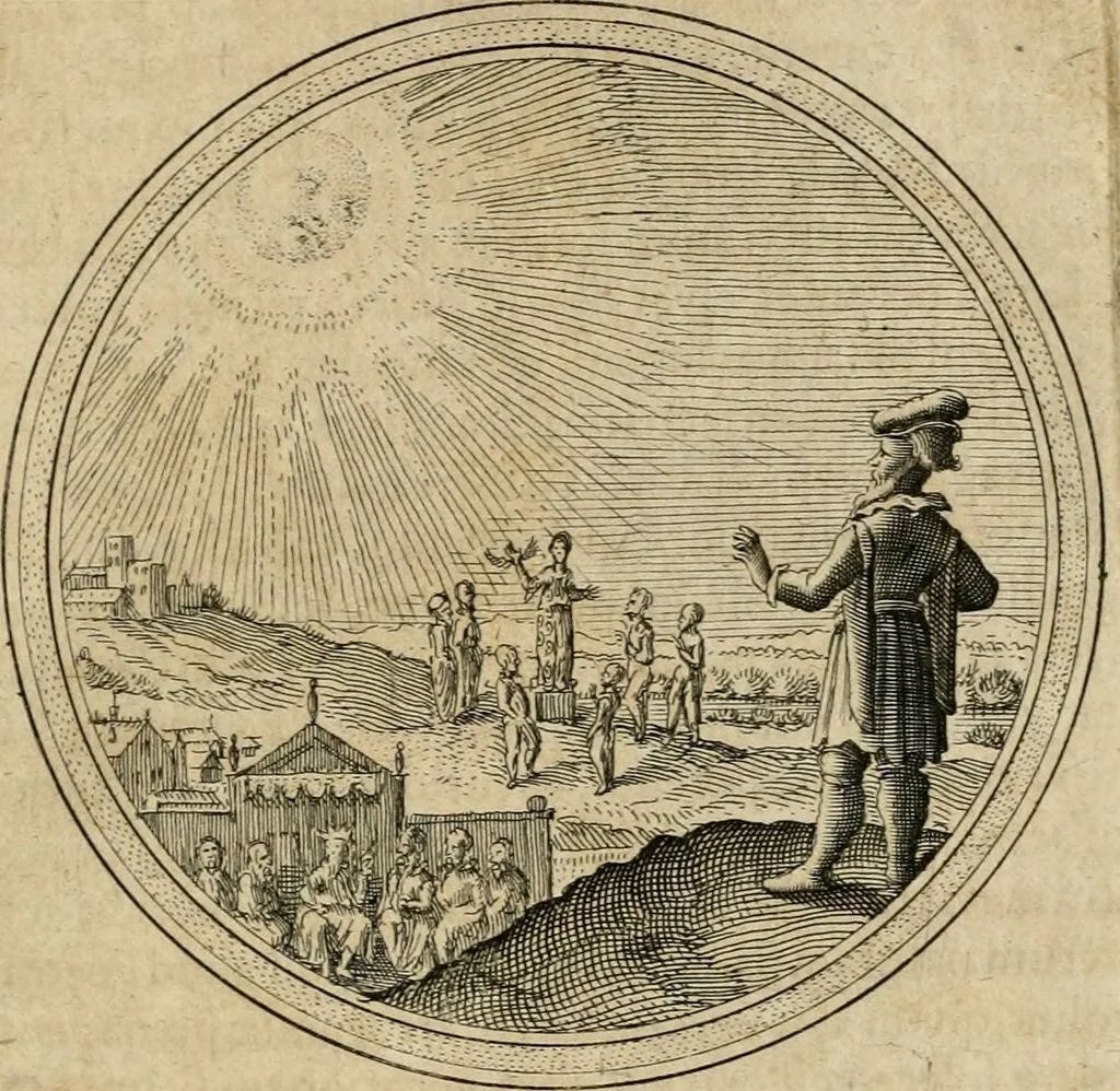 An illustration from Iacobi â Bruck Angermunt cogn. Emblemata politica : quibus ea, quae ad principatum spectant breviter demonstrantur singuloru[m] verò explicatio fusius proponitur : opus novum, 1618, leaf 128