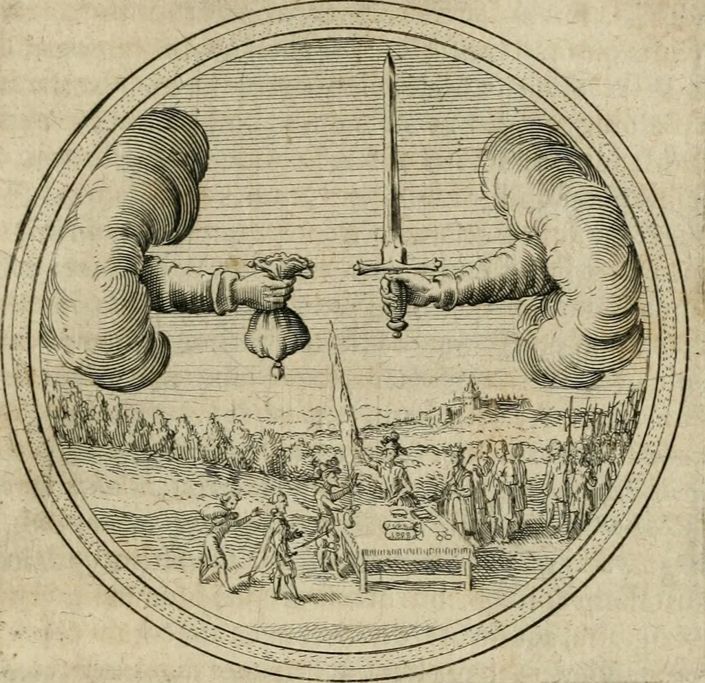 An illustration from Iacobi â Bruck Angermunt cogn. Emblemata politica : quibus ea, quae ad principatum spectant breviter demonstrantur singuloru[m] verò explicatio fusius proponitur : opus novum, 1618, leaf 152