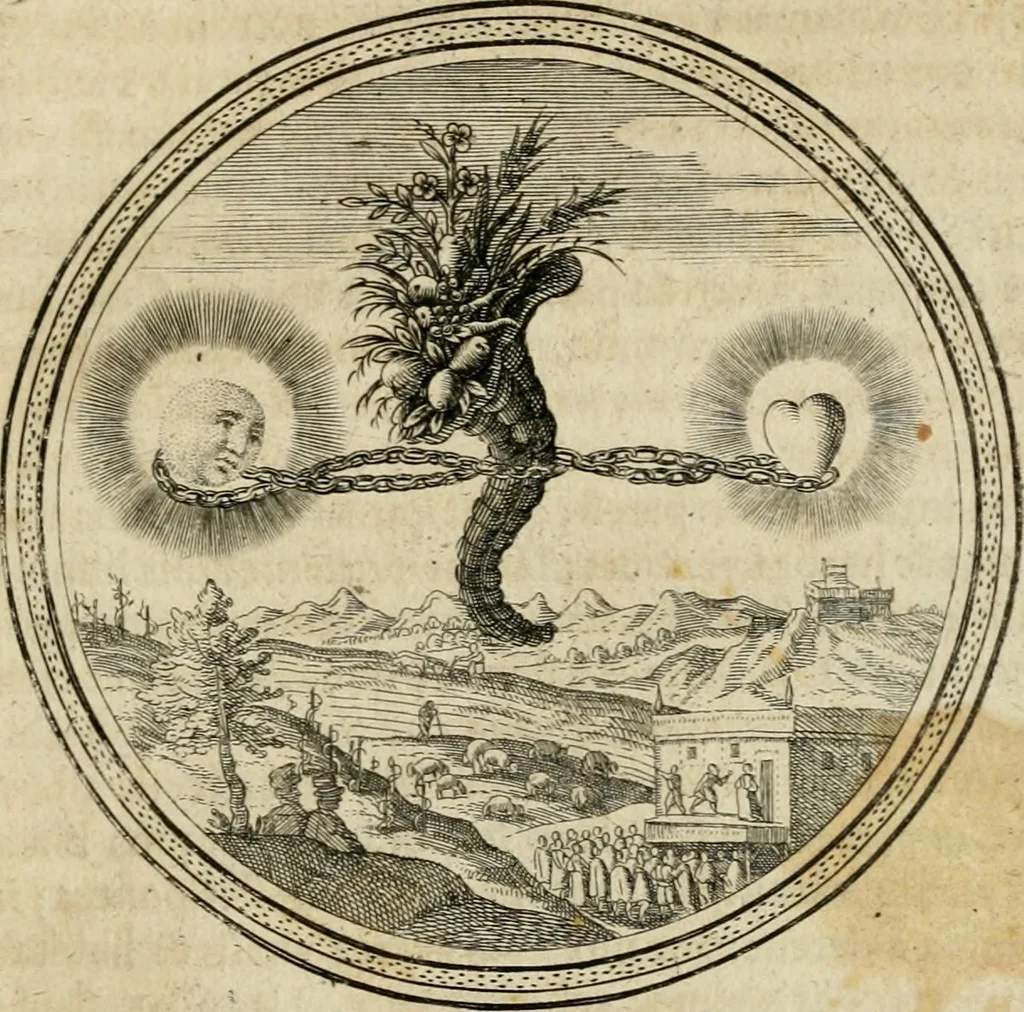 An illustration from Iacobi â Bruck Angermunt cogn. Emblemata politica : quibus ea, quae ad principatum spectant breviter demonstrantur singuloru[m] verò explicatio fusius proponitur : opus novum, 1618, leaf 36