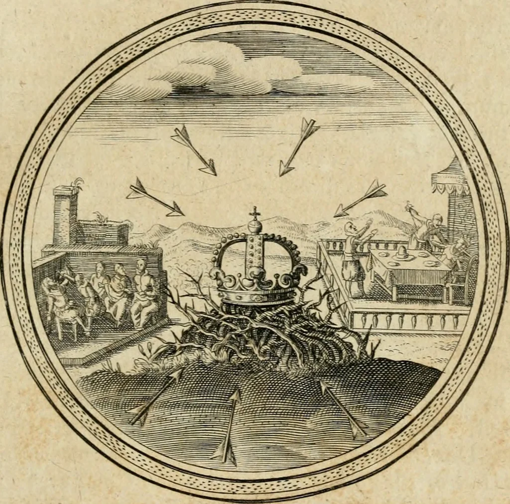 An illustration from Iacobi â Bruck Angermunt cogn. Emblemata politica : quibus ea, quae ad principatum spectant breviter demonstrantur singuloru[m] verò explicatio fusius proponitur : opus novum, 1618, leaf 44