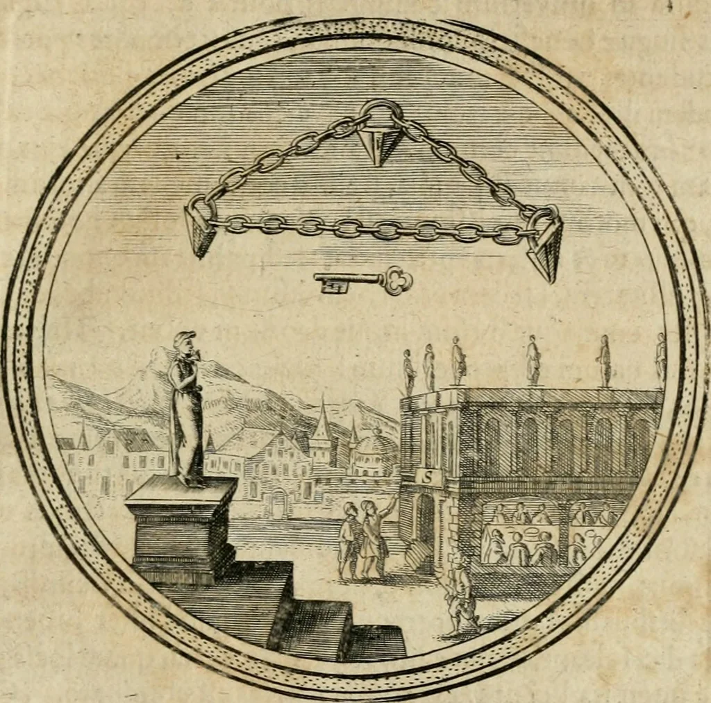 An illustration from Iacobi â Bruck Angermunt cogn. Emblemata politica : quibus ea, quae ad principatum spectant breviter demonstrantur singuloru[m] verò explicatio fusius proponitur : opus novum, 1618, leaf 92