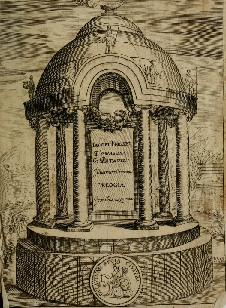 An illustration from Iacobi Philippi Tomasini Patavini Illvstrivm virorvm elogia iconibvs exornata .., 1630, leaf 4