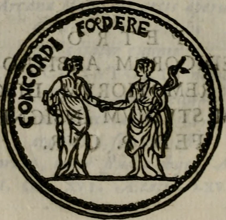 An illustration from Iacobi Philippi Tomasini Patavini Illvstrivm virorvm elogia iconibvs exornata .., 1630, leaf 45