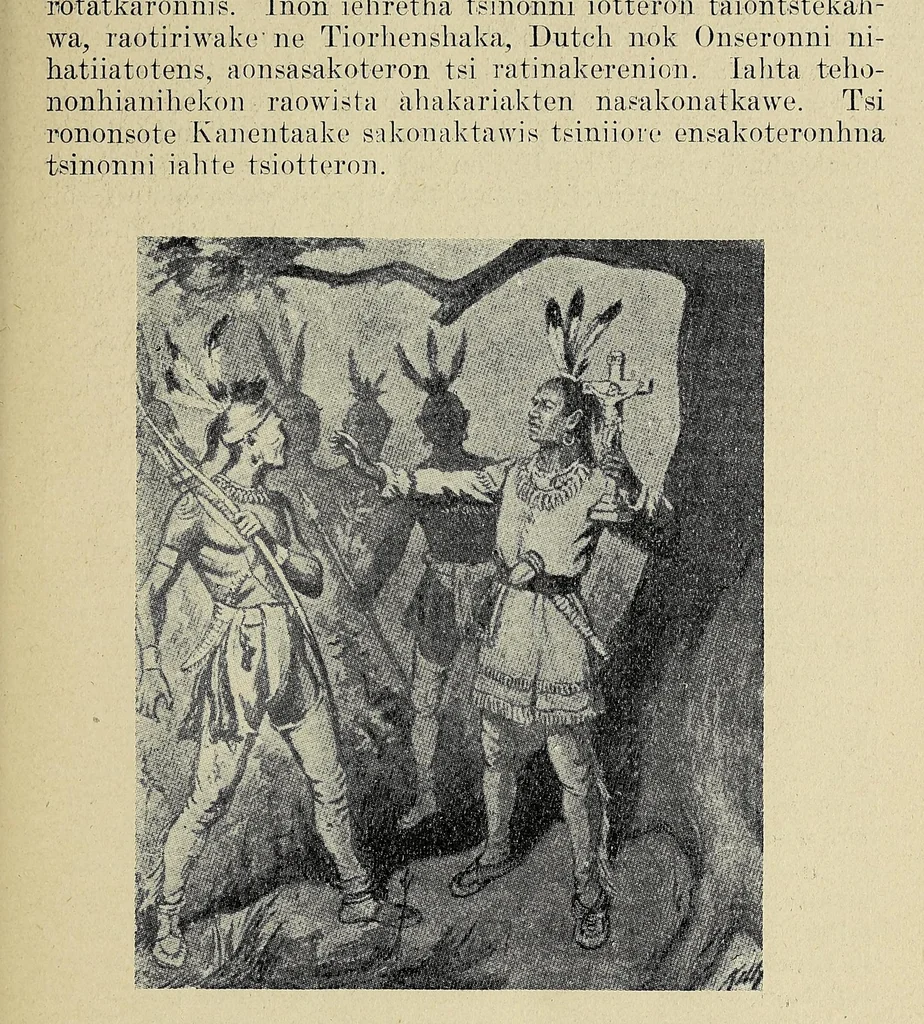 An illustration from Iakentasetatha kahnawakeha = Almanach Iroquois, 1899, leaf 33