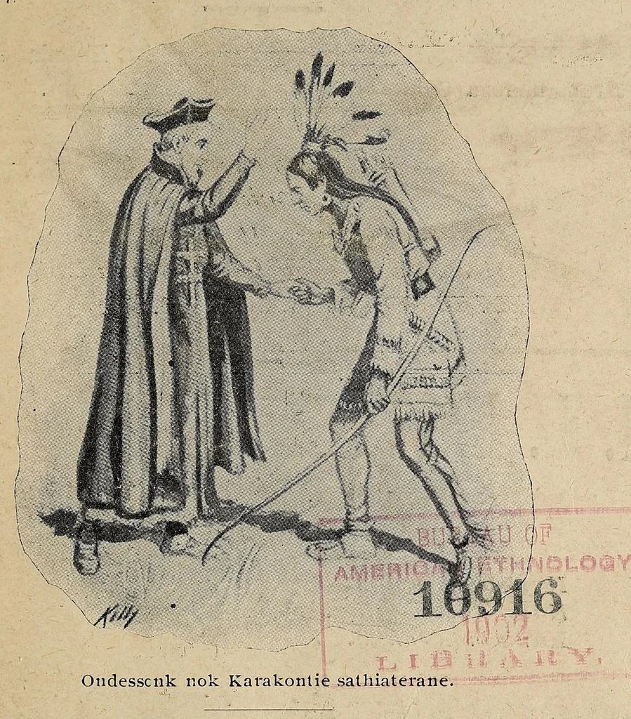 An illustration from Iakentasetatha kahnawakeha = Almanach Iroquois, 1899, leaf 9