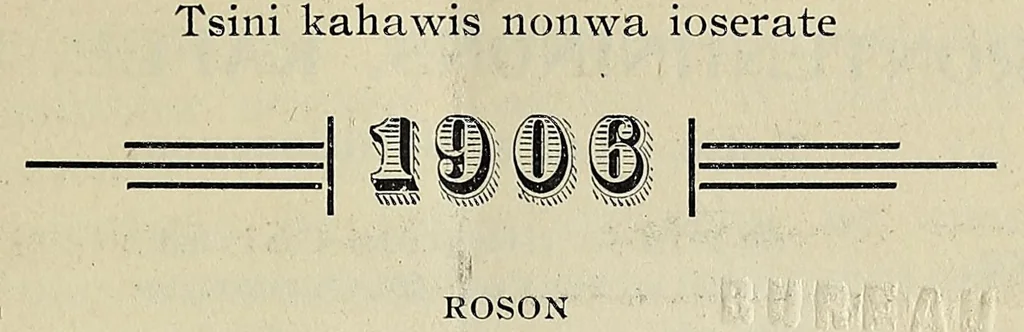 An illustration from Iakentasetatha kahnawakeha = Almanach Iroquois, 1899, leaf 9