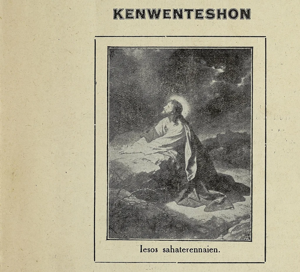 An illustration from Iakentasetatha kahnawakeha = Almanach Iroquois, 1899, leaf 3