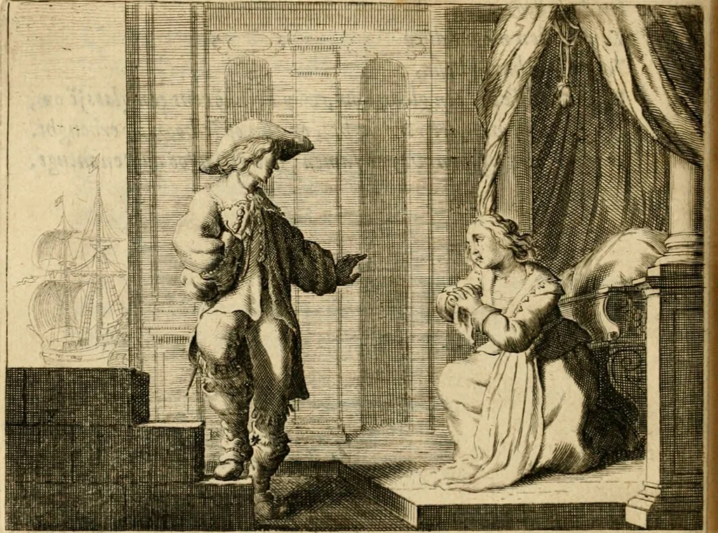 An illustration from Ian Harmensz Kruls Minne-spiegel ter deughden, 1639, leaf 197