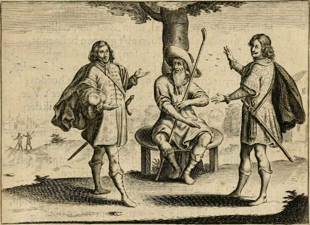 An illustration from Ian Harmensz Kruls Minne-spiegel ter deughden, 1639, leaf 222