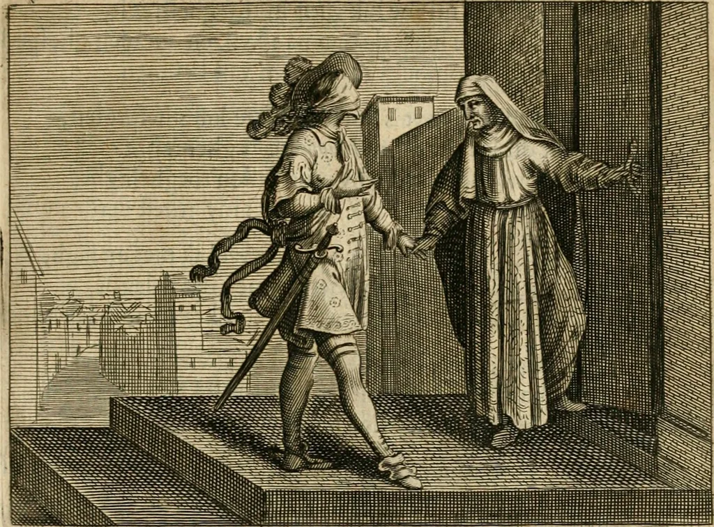 An illustration from Ian Harmensz Kruls Minne-spiegel ter deughden, 1639, leaf 242