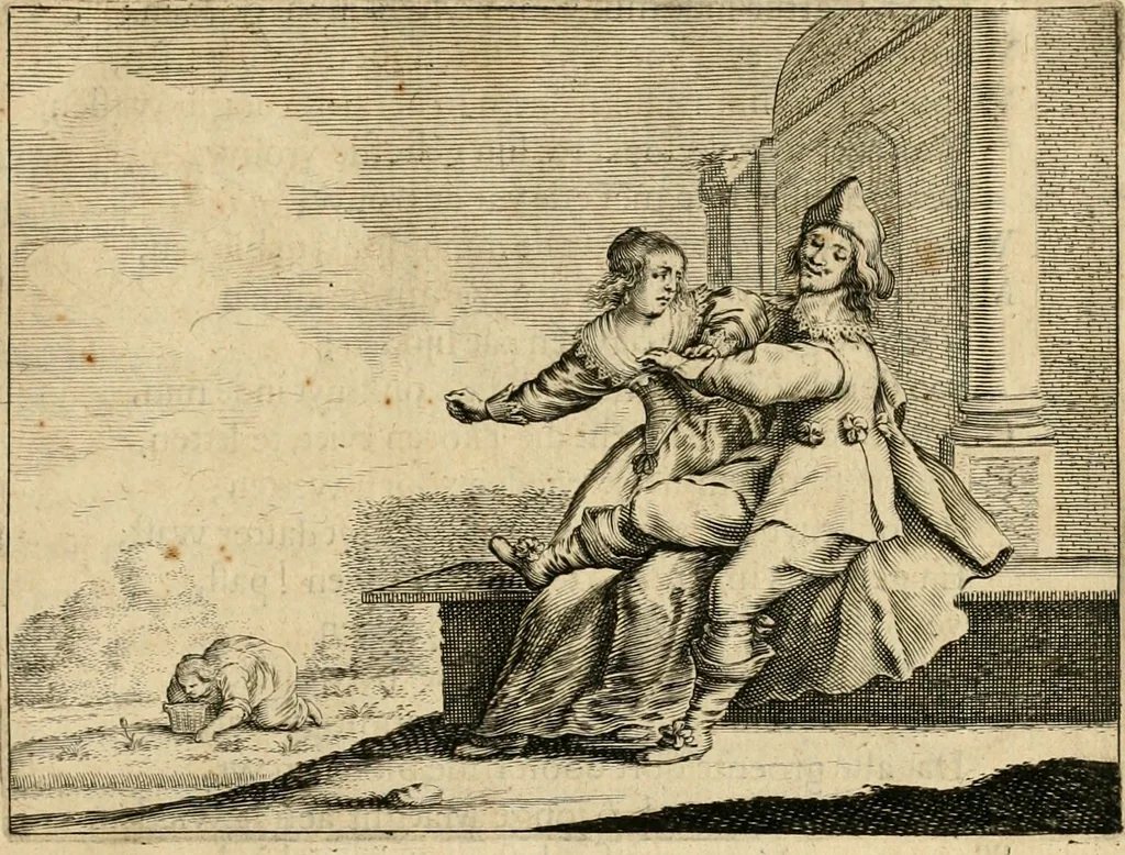 An illustration from Ian Harmensz Kruls Minne-spiegel ter deughden, 1639, leaf 32