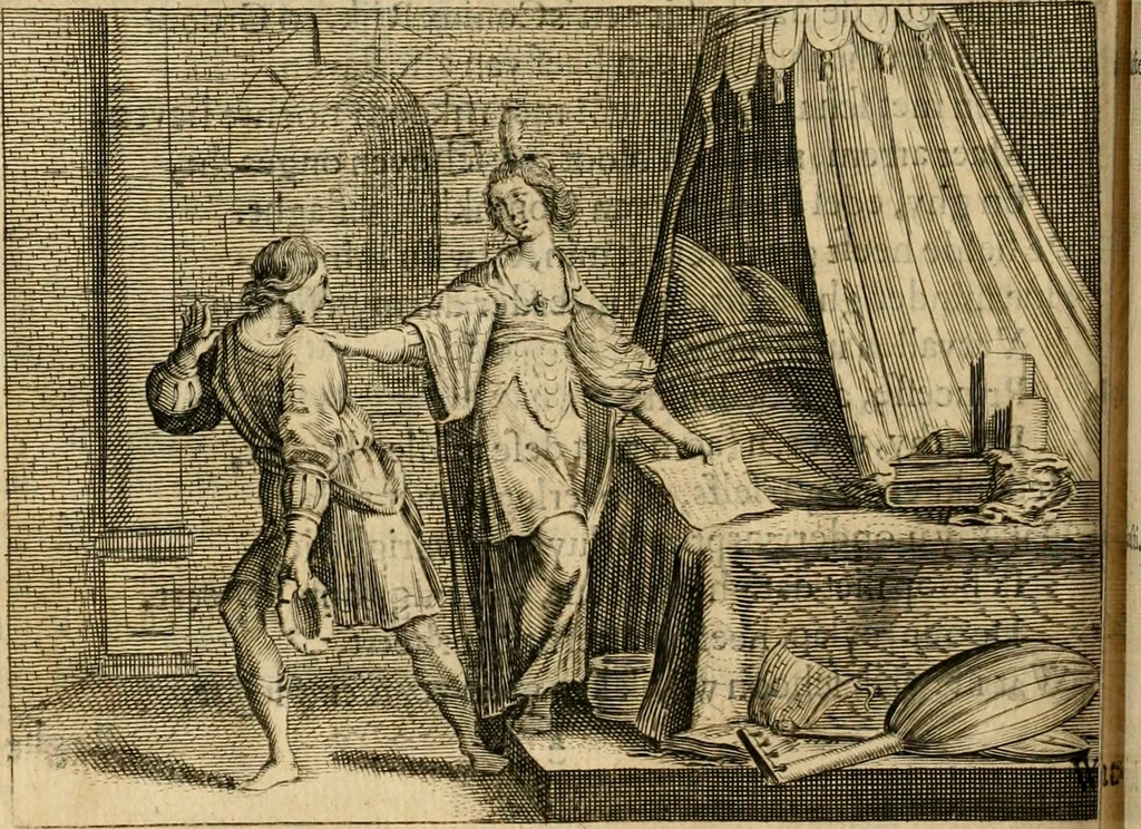 An illustration from Ian Harmensz Kruls Minne-spiegel ter deughden, 1639, leaf 353
