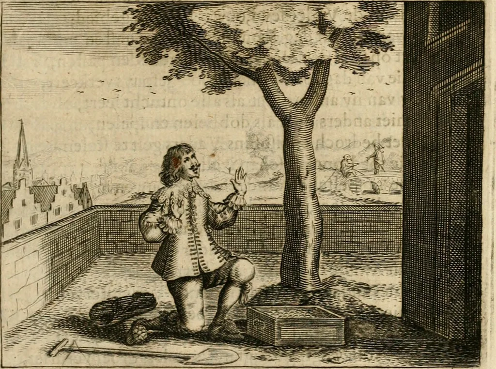 An illustration from Ian Harmensz Kruls Minne-spiegel ter deughden, 1639, leaf 454