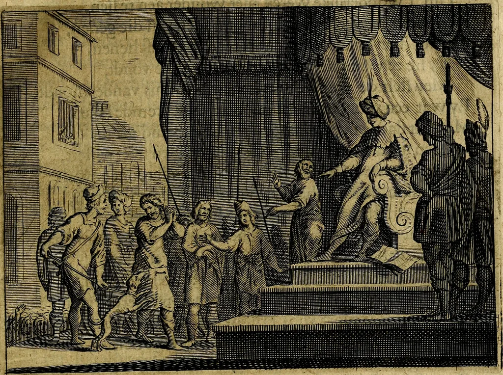 An illustration from Ian Harmensz Kruls. Minne-spiegel ter deughden, 1639, leaf 24