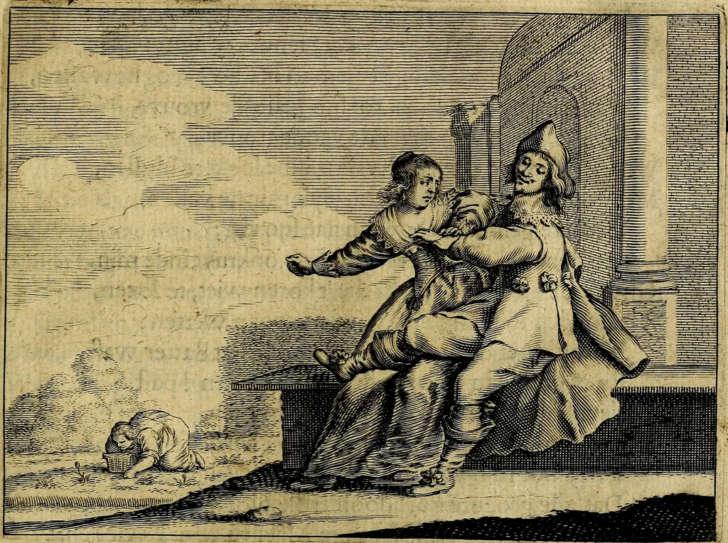An illustration from Ian Harmensz Kruls. Minne-spiegel ter deughden, 1639, leaf 34