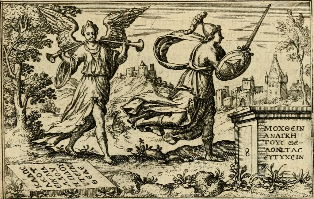 An illustration from Iani Iacobi Boissardi vesvntini Emblematum liber, 1593, leaf 36