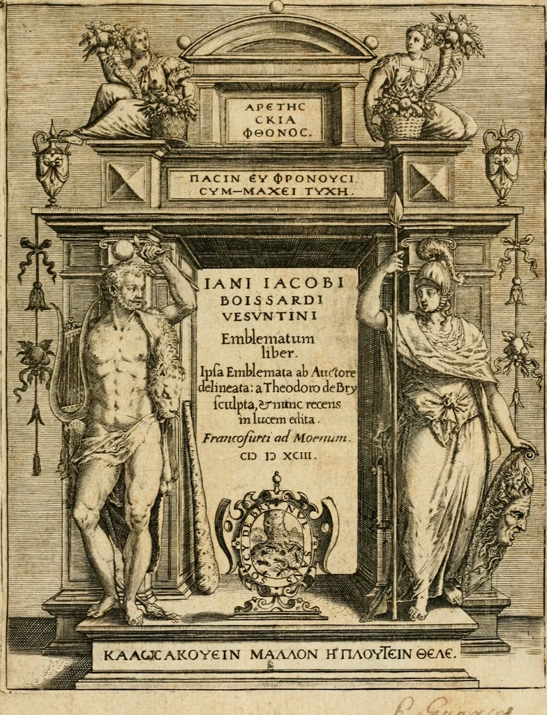 An illustration from Iani Iacobi Boissardi vesvntini Emblematum liber, 1593, leaf 4