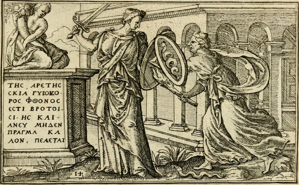 An illustration from Iani Iacobi Boissardi vesvntini Emblematum liber, 1593, leaf 48
