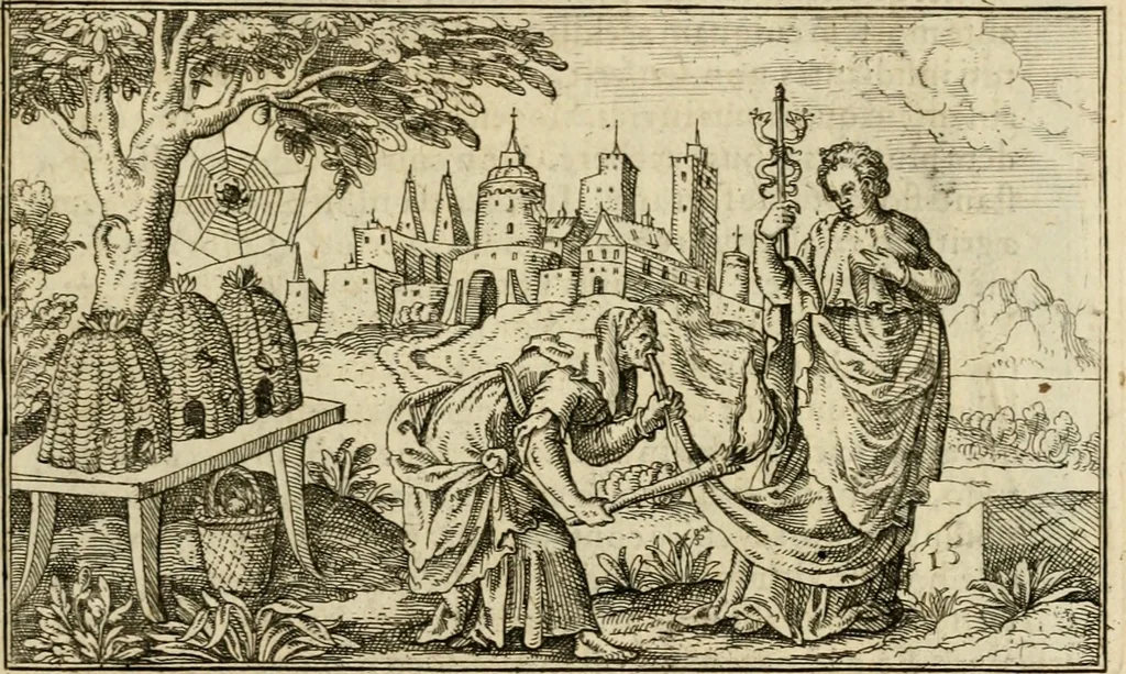 An illustration from Iani Iacobi Boissardi vesvntini Emblematum liber, 1593, leaf 50