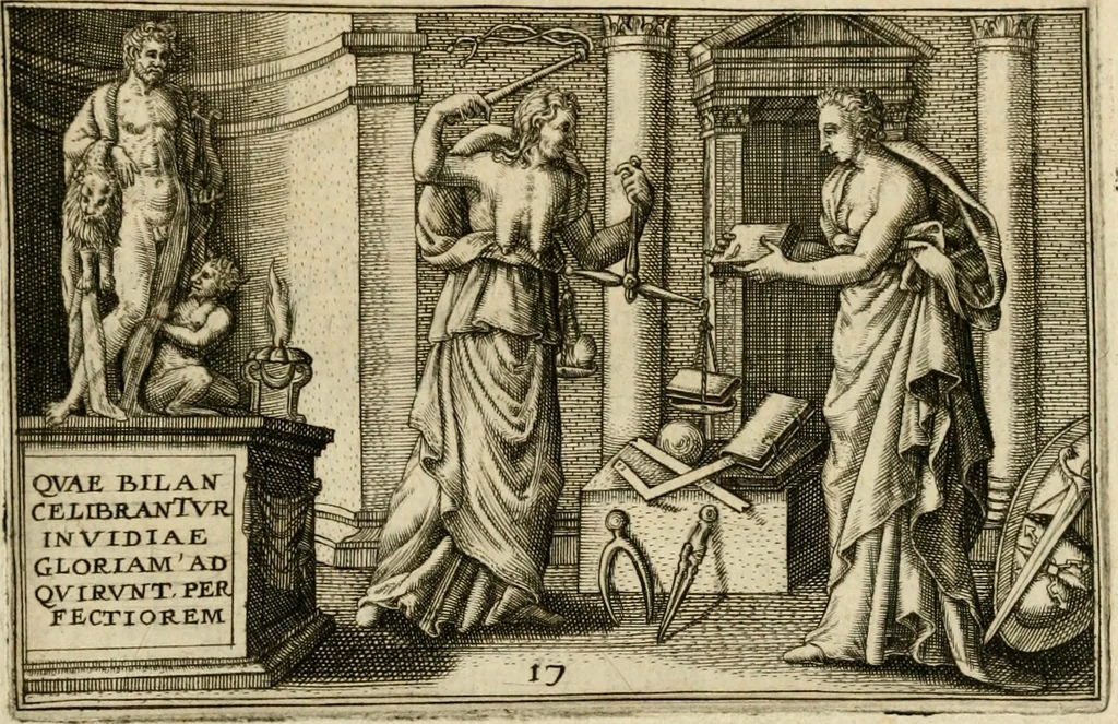 An illustration from Iani Iacobi Boissardi vesvntini Emblematum liber, 1593, leaf 54