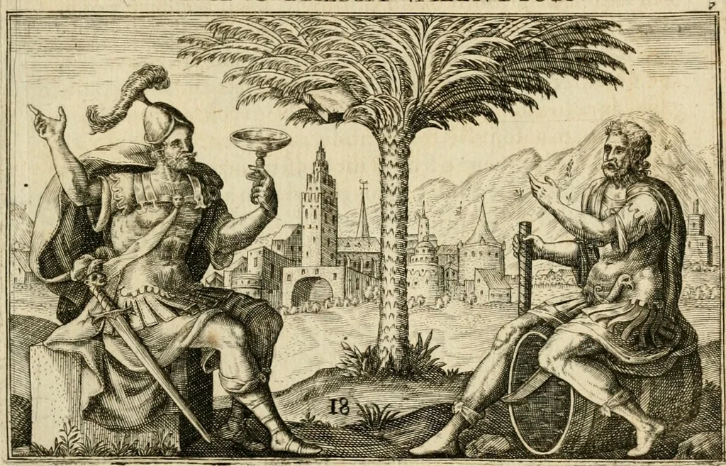 An illustration from Iani Iacobi Boissardi vesvntini Emblematum liber, 1593, leaf 56