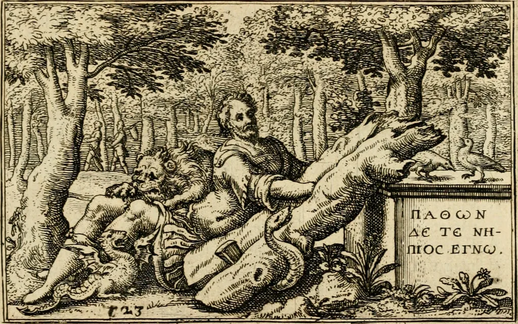 An illustration from Iani Iacobi Boissardi vesvntini Emblematum liber, 1593, leaf 66