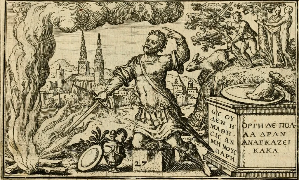 An illustration from Iani Iacobi Boissardi vesvntini Emblematum liber, 1593, leaf 74
