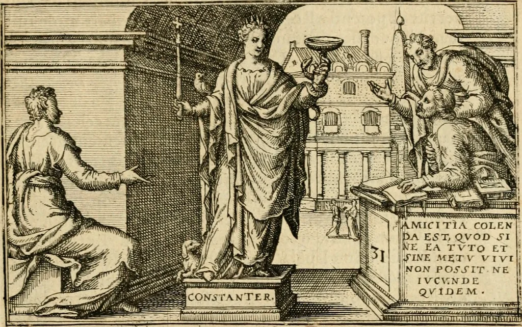 An illustration from Iani Iacobi Boissardi vesvntini Emblematum liber, 1593, leaf 76