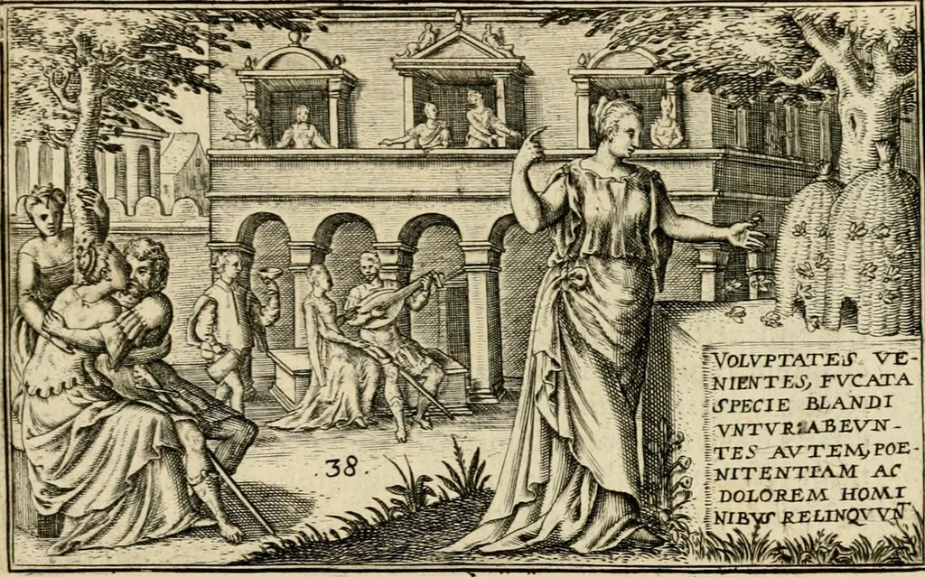 An illustration from Iani Iacobi Boissardi vesvntini Emblematum liber, 1593, leaf 96