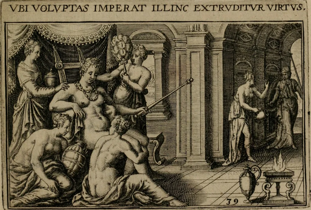 An illustration from Iani Iacobi Boissardi Vesuntini Emblematum liber, 1593, leaf 102