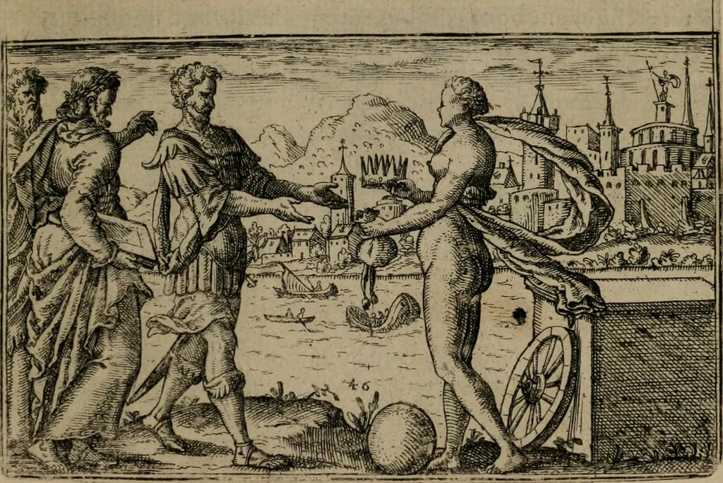 An illustration from Iani Iacobi Boissardi Vesuntini Emblematum liber, 1593, leaf 116
