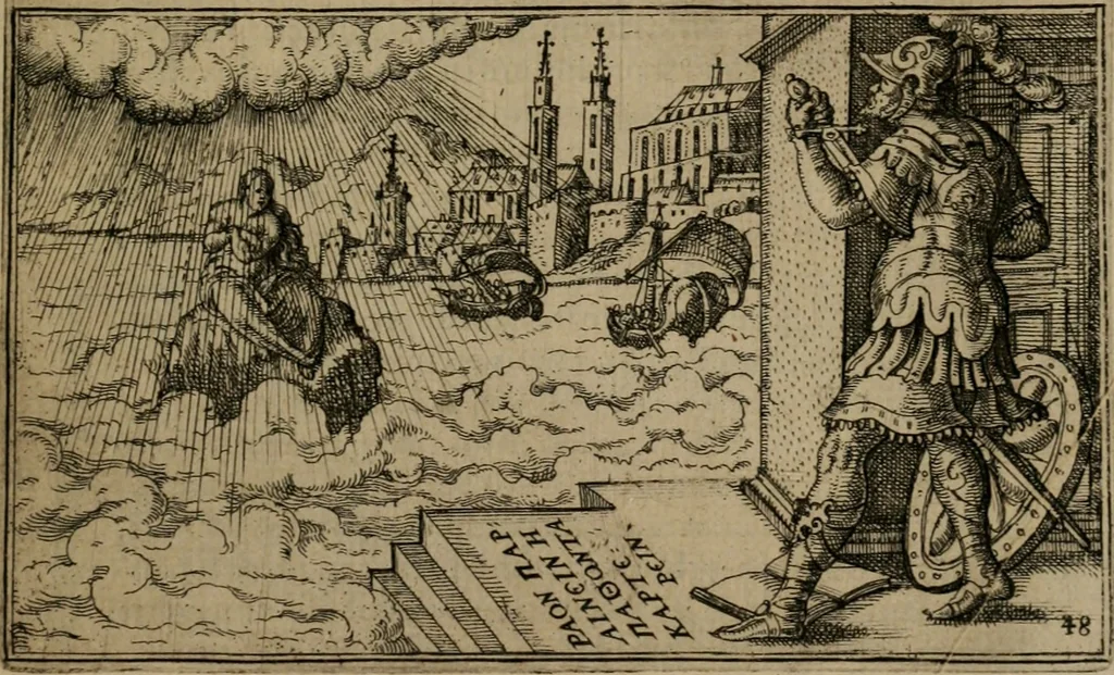 An illustration from Iani Iacobi Boissardi Vesuntini Emblematum liber, 1593, leaf 120