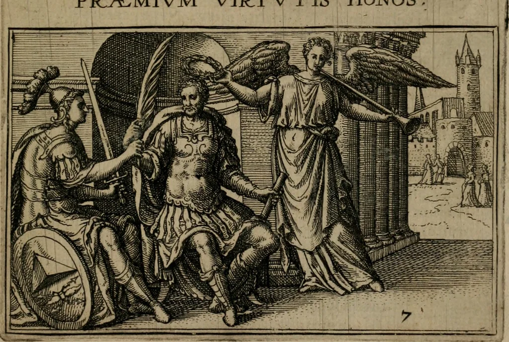 An illustration from Iani Iacobi Boissardi Vesuntini Emblematum liber, 1593, leaf 38