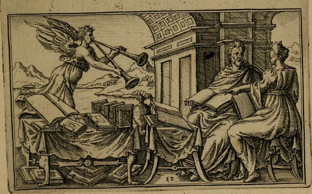An illustration from Iani Iacobi Boissardi Vesuntini Emblematum liber, 1593, leaf 48