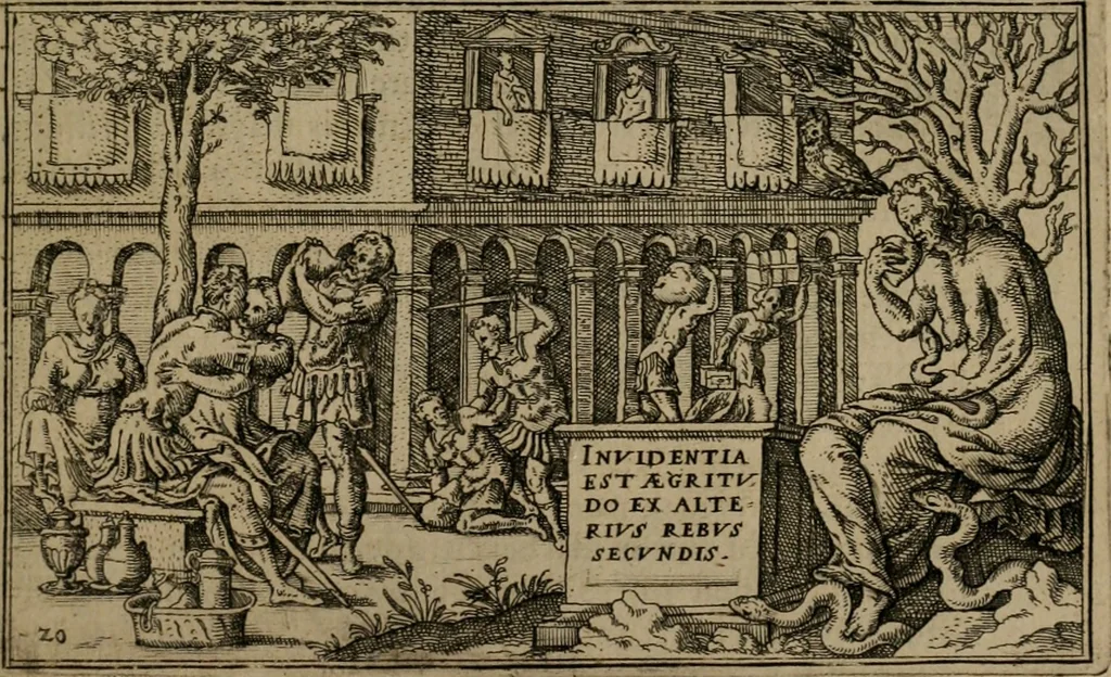 An illustration from Iani Iacobi Boissardi Vesuntini Emblematum liber, 1593, leaf 64