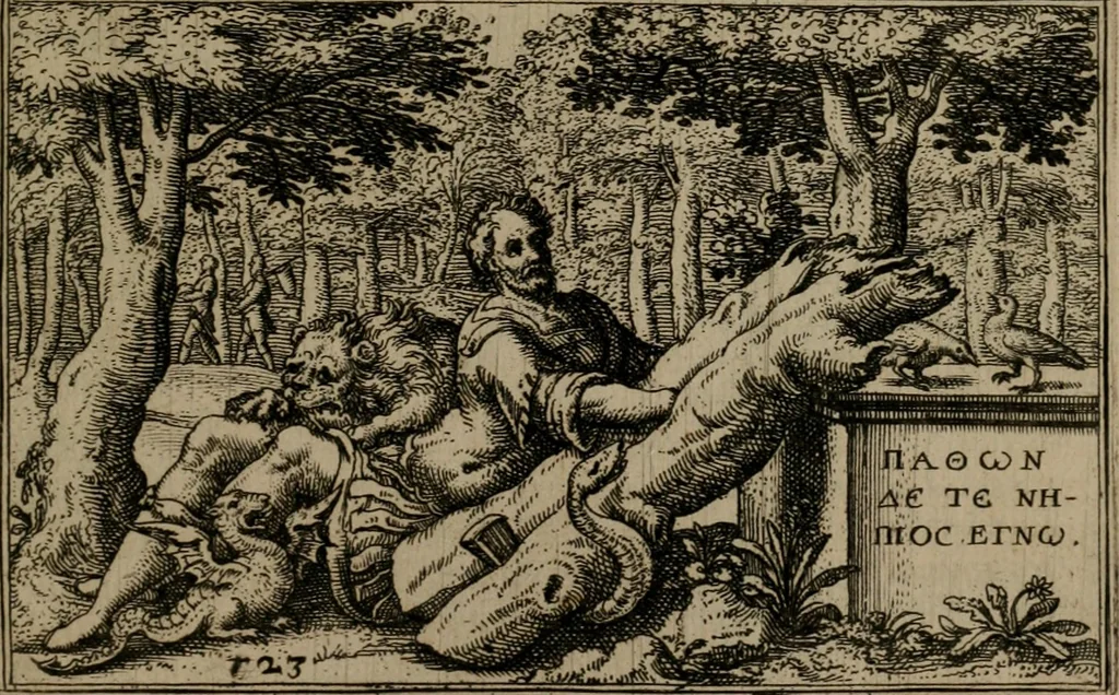 An illustration from Iani Iacobi Boissardi Vesuntini Emblematum liber, 1593, leaf 70
