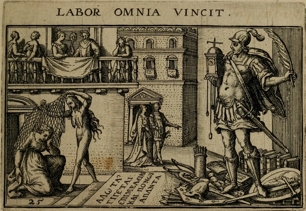 An illustration from Iani Iacobi Boissardi Vesuntini Emblematum liber, 1593, leaf 74