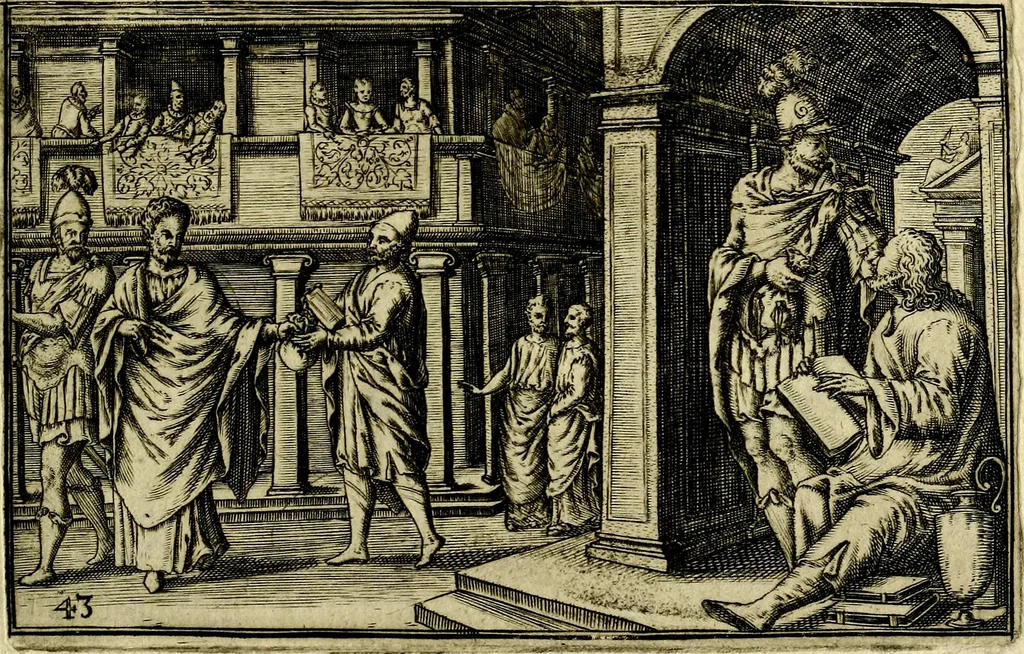 An illustration from Iani Iacobi Boissardi Vesvntini emblematum liber. Ipsa emblemata ab auctore delineata: a Theodoro de Bry sculpta & nunc recens in lucem edita, 1593, leaf 108