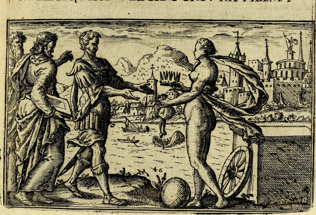 An illustration from Iani Iacobi Boissardi Vesvntini emblematum liber. Ipsa emblemata ab auctore delineata: a Theodoro de Bry sculpta & nunc recens in lucem edita, 1593, leaf 114