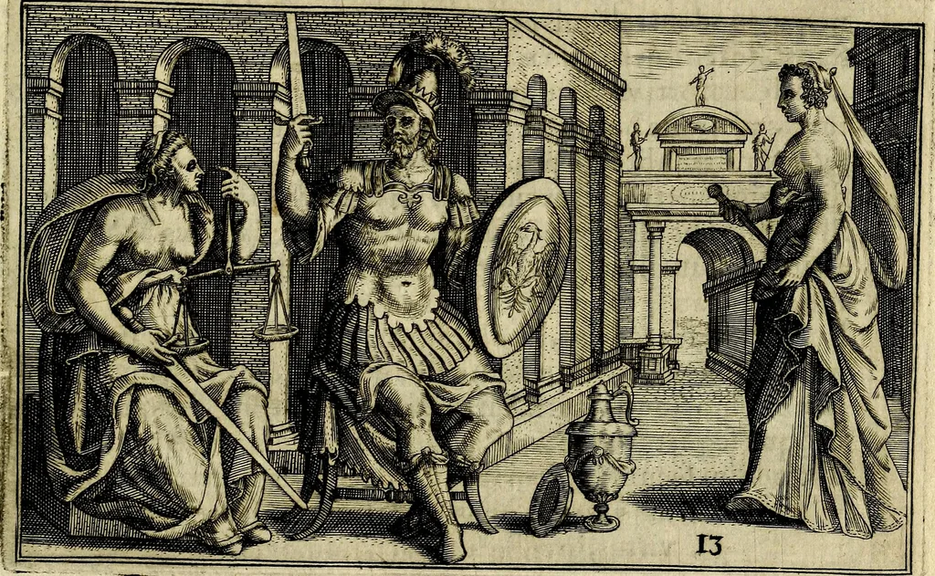An illustration from Iani Iacobi Boissardi Vesvntini emblematum liber. Ipsa emblemata ab auctore delineata: a Theodoro de Bry sculpta & nunc recens in lucem edita, 1593, leaf 48