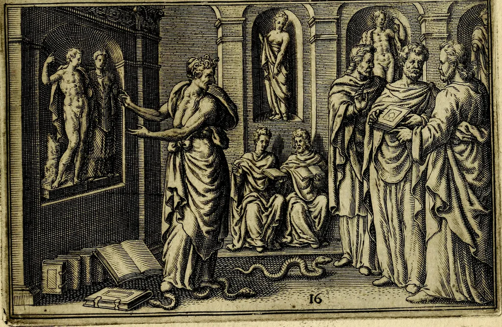 An illustration from Iani Iacobi Boissardi Vesvntini emblematum liber. Ipsa emblemata ab auctore delineata: a Theodoro de Bry sculpta & nunc recens in lucem edita, 1593, leaf 54
