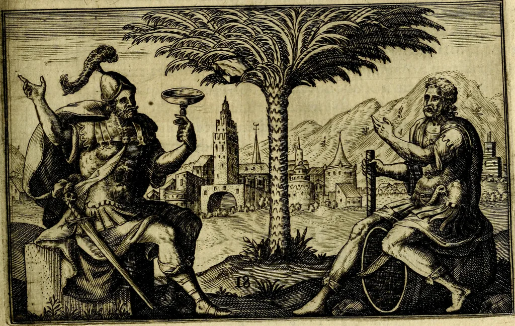 An illustration from Iani Iacobi Boissardi Vesvntini emblematum liber. Ipsa emblemata ab auctore delineata: a Theodoro de Bry sculpta & nunc recens in lucem edita, 1593, leaf 58