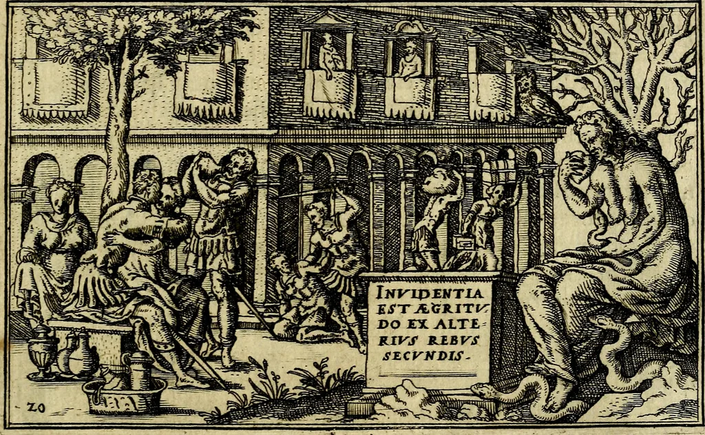 An illustration from Iani Iacobi Boissardi Vesvntini emblematum liber. Ipsa emblemata ab auctore delineata: a Theodoro de Bry sculpta & nunc recens in lucem edita, 1593, leaf 62